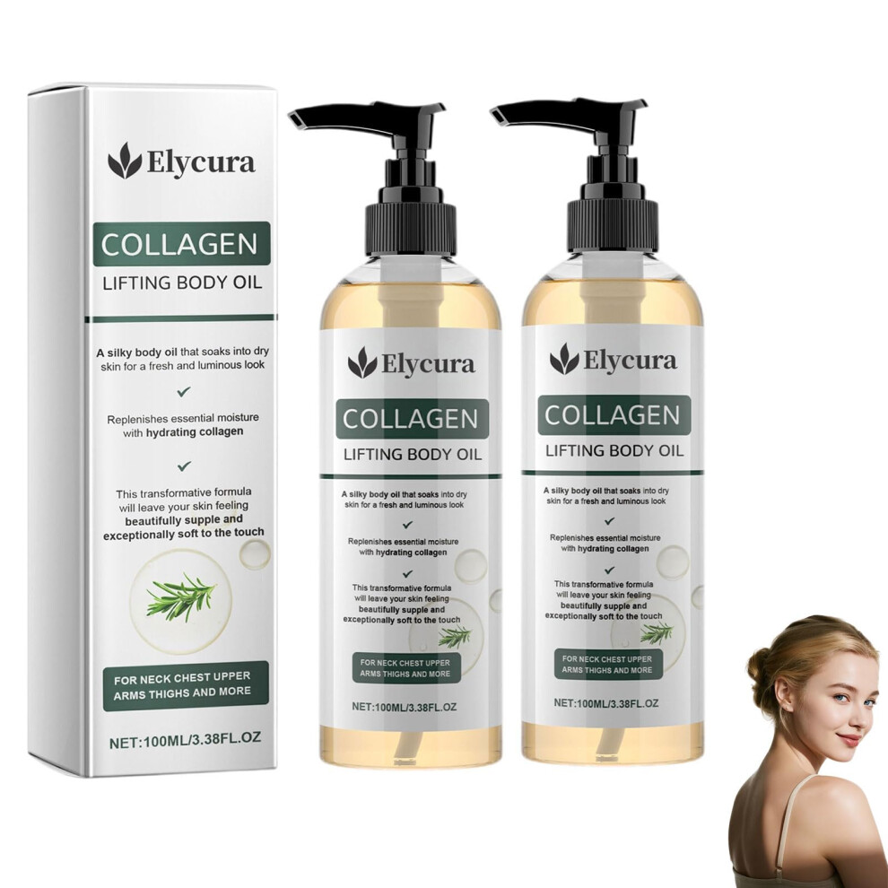 Vimaz Elycura Collagen Body Oil, Collagen Oil For Skin Tightening, Elycura Collagen Lifting Body Oil, Wrinkles And Stretch Marks, 3.38 Fl Oz (2)