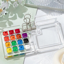 Travel Ready Paint Palette Bundle, Mini Travel Paint Palette Acrylic, Travel Paint Palette Mini with Binder Clips,B
