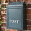 Grey "Oxford" Wall Mounted Post Box with Silver Text 1