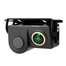 HD Car Rear View Camera 2 in 1 Parking Radar Detector Sensor HD Night Vision Golden Lens Reverse Camera with Sound