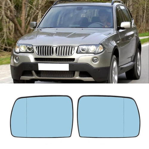 Car Left/Right Side Rearview Mirror Blue Heated Glass For E53 X5 99-06 1
