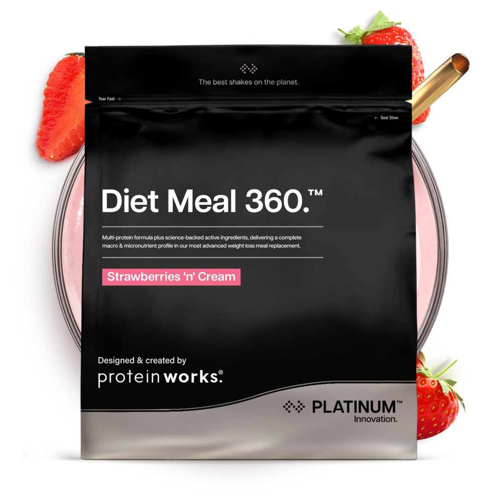 Protein Works | Diet Meal 360 - Platinum Innovation, Diet Meal Replacement Shake, Supports Weight Loss, 26 Vitamins & Minerals, Added Flaxseed, Inulin