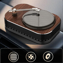 Record Player Aromatherapy Ornaments Car Perfume Car Aromatherapy Solar Chip Rotating Perfume Car Accessories Grey