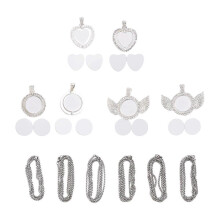 Sublimation Rhinestone Trays Pendant Set, Mixed Style
