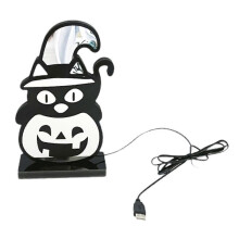 USB Powered Halloween Neon Pumpkin Lamp Night Light Tabletop Bedside Decor Party Festival Gift LED U