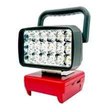 Lampada da lavoro a LED portatile con 18 LED, faretto, torcia compatibile con batteria agli ioni di