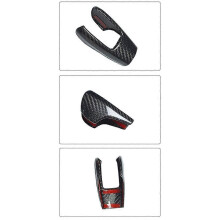 Real Carbon Fiber Car Console Gear Knob Cover for Subaru Forester 2016-2019 Car Trim Cover Parts