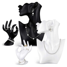 Resin Jewelry Mannequin Display Set Necklace Earring Display Stand
