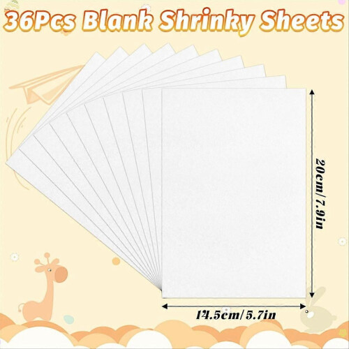 36 Pieces Heat Shrink Plastic Sheets, compatible for Kids CreativeCraft 1