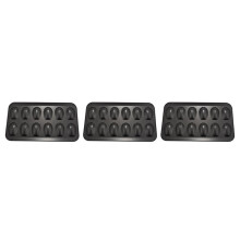 6 Packs Non-Stick Madeleine Pot, 12 with Shell Cake Baking Tray Chocolate Non-Stick Baking Tray, for Oven Baking Black