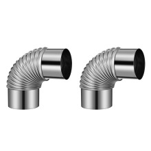 2Pcs Wood Stove Flue Stainless Steel Chimney Elbow Exhaust