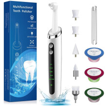 Tooth Polisher Electric Teeth Plaque Stain Remover, Teeth Cleaner whitening kit for Stain Plaque Removal Yellow Teeth Cleaning with 5 Brush Heads&3 Po