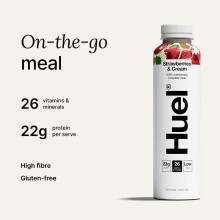 Huel Ready-to-drink Meal, Strawberries and Cream Protein Drink, 12 x 500ml Bottles, Protein Shakes, Pre-Portioned Meal, 20g of Protein per Bottle, Ric
