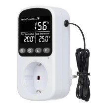 Digitaler Temperaturregler, Steckdosenthermostat mit Timer, Sensor, Heiz- und Kühlschalter