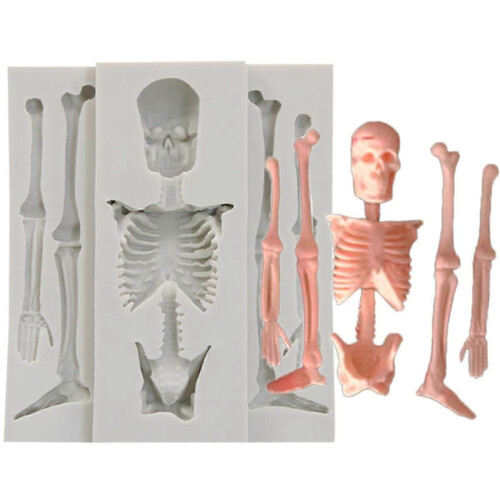 Skull skeleton Chocolate Silicone Molds 3D Skeleton Bone Mold 2