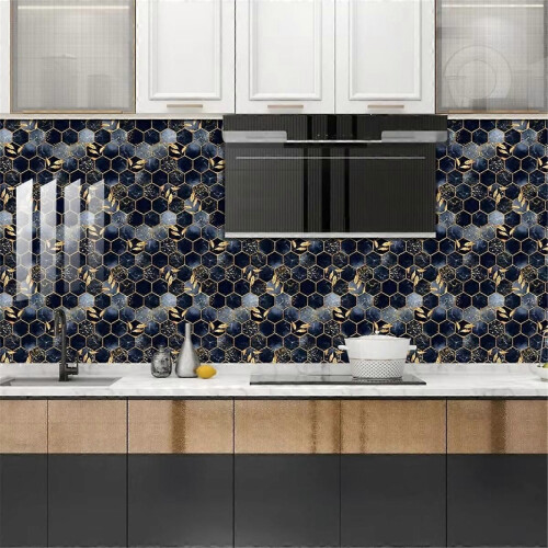 10pcs Hexagon Tiles Sticker Kitchen Backsplash Oilproof 2