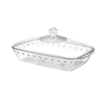 Sturdy PET Fruit Dish With Gold Trim Ideal For Small-Clear S