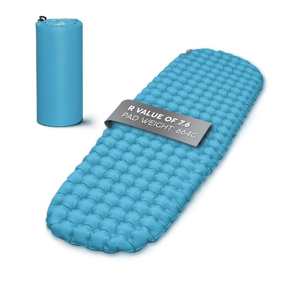 Bestway Alpinelite Insulated Sleeping Mat, Inflatable Sleeping Pad For Camping, Hiking & Backpacking, Compact, Lightweight With Pump Sack