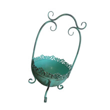 Traditional Metal Plant Container Balcony-Large retro green