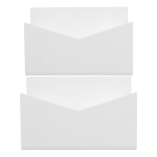 2Pcs White Acrylic Desktop Letter Holder for Office Mail Organization