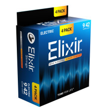 Elixir Strings Electric Guitar Strings Nickel Plated with NANOWEB Technology, Super Light (.009-.042) - Amazon Exclusive 4 Pack