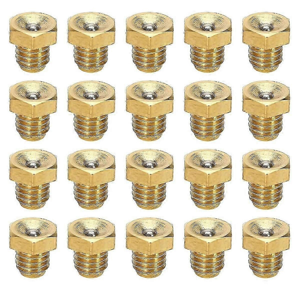 20Pcs M6x1mm Metric Male Thread Flush Straight Grease Zerk Nipple For Machine Tool Lubrication Accessories Bronze 9319739911299