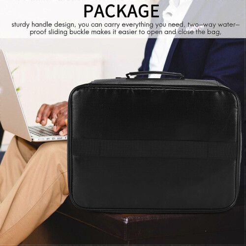 Fireproof Document Storage Lock Bag,Carry Wallet,Multi-Layer Portable Document Storage,Suitable for 1
