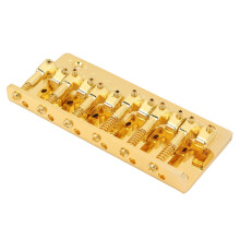 6 String Electric Bass Bridge Gold, Vintage Style Zinc Alloy Fixed Bridge, Ideal Bass Replacement
