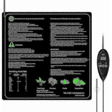 Wasserdichte Pflanzenheizmatte mit Thermostatregler, verstellbare Gewächshausheizung für 50,8 x 50,8