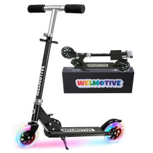 Kick Scooter for 3+Years Old Boys & Girls Lightweight, Foldable, Aluminum Frame, and Adjustable Handlebars, Rear Brake, and Flashing Light up Wheels (
