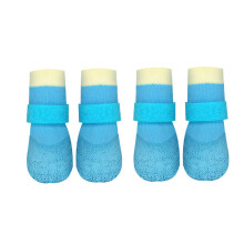 Pack of 4 Waterproof Slip Resistant Dog Footwear Rain-Blue M