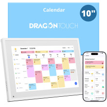 Dragon Touch Calendar, 10.1" Digital Calendar, Gift for Busy Families Scheduling, 2026 Family Wall Planner, 1080P Full HD Interactive Touchscreen, Sma