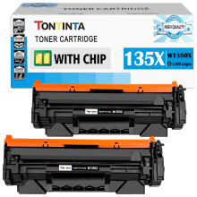 [with CHIP] 135X W1350X ( 135A W1350A ) Compatible Toner Cartridges 2 Blacks High Capacity for M207dw M209d M209dw MFP M234dw M234sdw M235sdw, Not Com
