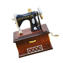 Mechanism Wind Up Musical Box Hand Crank Sewing Machine Music