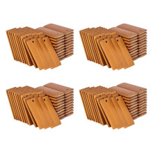200PZ 45X20mm Etichette nel Legno Rettangolari per Anelli Portachiavi, Etichetta Portachiavi nel Legno Grezzo di Bambù