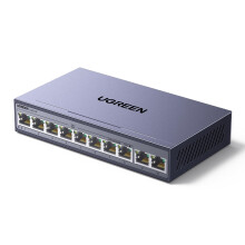 UGREEN 10 Ports POE Network Switch,8 x Gigabit PoE+ Ports & 2 Gigabit Uplink Ports Ethernet Splitter, 802.3af/at 30W,60W Total Budget,Metal Case Hub,P