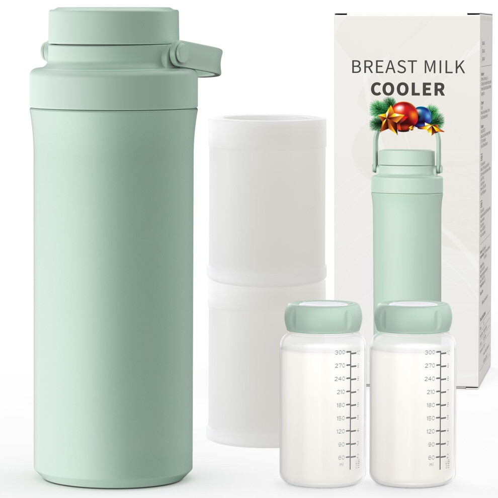 Xaproo 650Ml Breast Milk Cooler Bottle, Portable Milk Cooler For Breastmilk With 360Cooling For 24 Hours, Millk Chiller With 2Pcs Baby Bottles, Brea