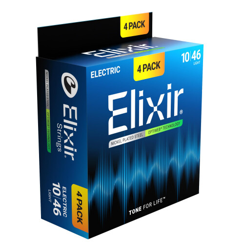 Elixir Strings Electric Guitar Strings with OPTIWEB Technology, Light (.010-.046) - Amazon Exclusive 4 Pack