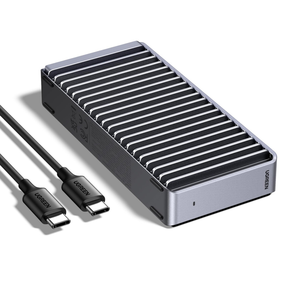 Photos - Drive Case Ugreen 40Gbps M.2 NVMe SSD Enclosure, Aluminum NVMe Enclosure w/Dual-Sided Fin Heat Sink, No-Fan-Noise M.2 Enclosure Compati 