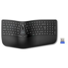 TECKNET Wireless Ergonomic Keyboard, 2.4G USB & Bluetooth Rechargeable Keyboard, Wrist Rest, Natural Typing, Stain-Resistant Fabric, Ergonomic Split K