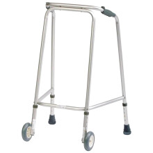 The Helping Hand Company - Ultra Lightweight Walking Frame with Wheels - Adjustable Height Aluminium Walker for Seniors, Elderly & Adults - Durable Fo