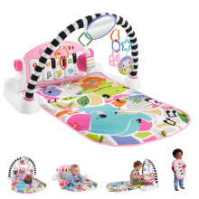 Fisher-Price Baby Activity Mat Glow and Grow Kick & Play Piano Gym, Portable Musical Toy with Smart Stages Learning, Ages 0+ Months, Pink, Queens Eng
