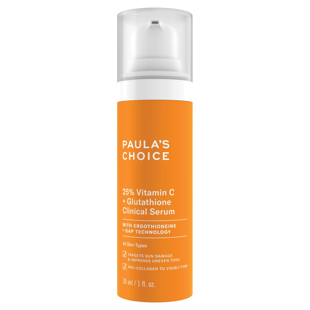 Paula's Choice 25% Vitamin C + Glutathione Clinical Serum - Anti-Aging Vitamin C Serum Visibly Brightens Skin, Reduces Sun Damage & Improves Discolour