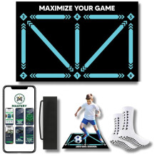 Football Training Mat - Soccer Mastery Skills XL Mat 90x60cm - Develop Confidence, Skills & Discipline + Mastery Mobile APP |Football Birthday Gift Gi