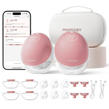 Momcozy Hands Free Breast Pump Mobile Flow | M9 Upgrade, Electric & App Control, Personalized Multi-Modes & 15 Levels, Wearable Pump Breastfeeding, 24