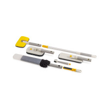Joseph Joseph CleanTech Deep Cleaning Tool Set with Extension Pole, 5 Cleaning Tools + Extendable Telescopic Handle for Glass, Tiles, Surfaces