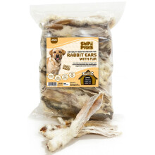 Supa Paws 2Kg Rabbit Ears with Fur for Dogs 100% Natural Raw Dog Treat Hypoallergenic Pet Treats for Puppy Senior Chews for Dogs Healthy Digestive Gra