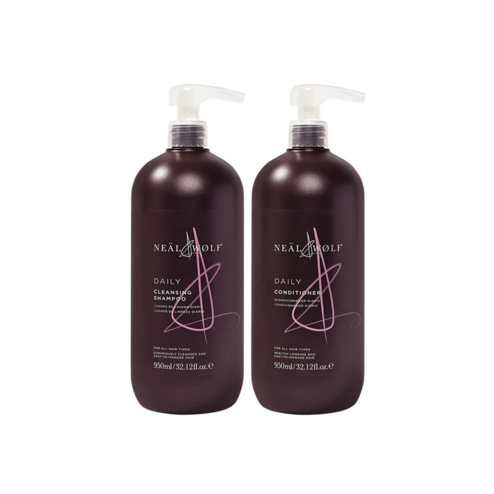 Neal & Wolf Clean & Care Daily Shampoo Conditioner 950Ml Duo