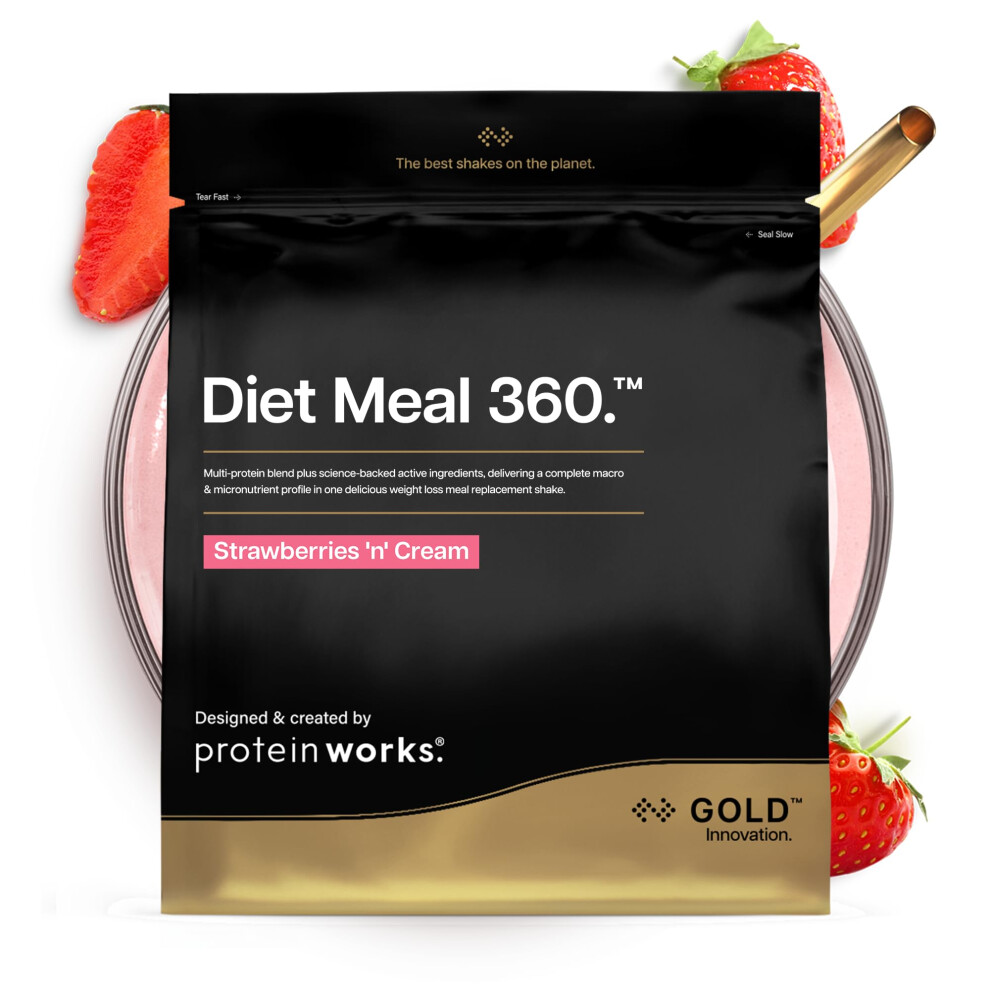 Protein Works Gold | Diet Meal 360 - Innovation, Diet Meal Replacement Shake, Supports Weight Loss, 24 Vitamins & Minerals, Added Flaxseed, Inulin, Om
