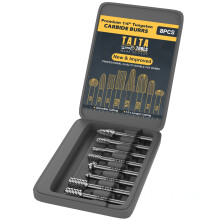 8PC Carbide Burr set 1/4" Shank - Tungsten Double Cut Rotary Die Grinder Bits - Cutting Burrs For Most Drills And Die Grinding Accessories - Wood Carv